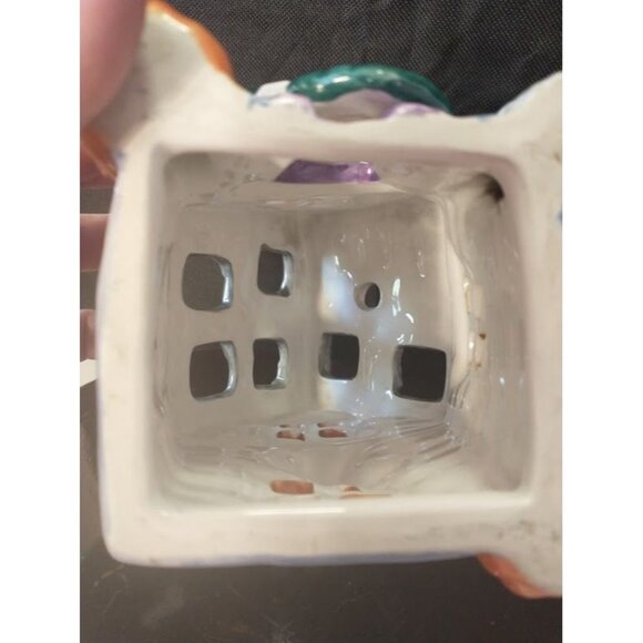 Ceramic Haunted House Votive Holder With Ghosts & Pumpkins - Picture 7 of 7